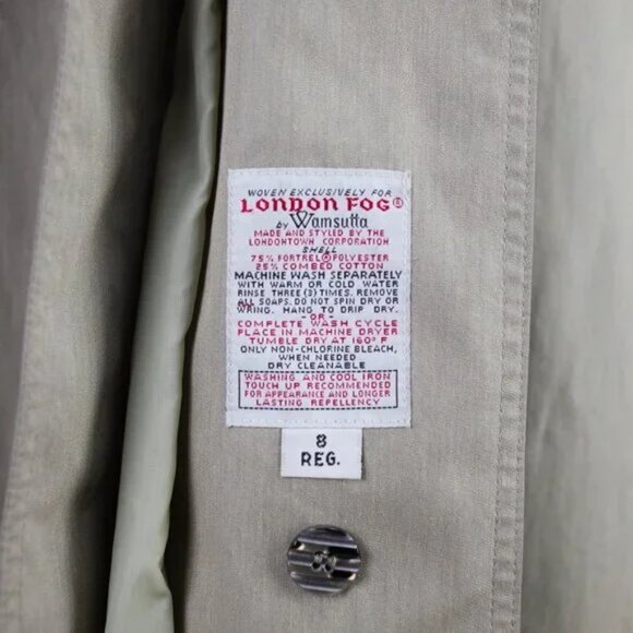 London Fog long single-breasted trench coat taupe women's size 8 - Picture 7 of 7